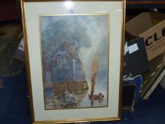 A framed and mounted well-executed Watercolour titled "Early Morning at The Mill",