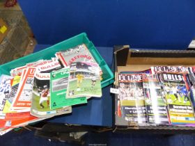 A large quantity of Hereford United football programmes.
