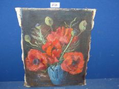 An Oil on canvas of Poppies.