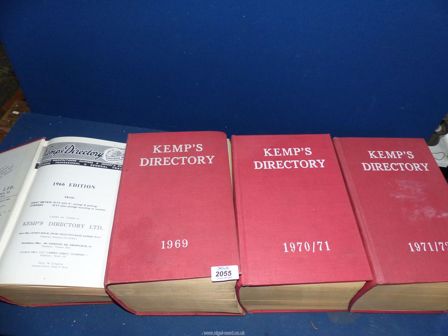 Four volumes of Kemp's Directory Ltd. dating 1966, '69, '70, '71 and '71/'72.