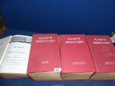 Four volumes of Kemp's Directory Ltd. dating 1966, '69, '70, '71 and '71/'72.