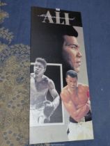 A large Print on canvas of Muhammad Ali, 19 1/2" x 47".