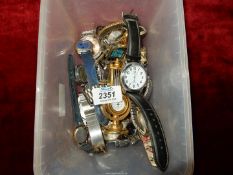 A box of watches including Lorus, Sekonda, Accurist, etc., all a/f.