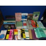 A quantity of books on electronic equipment, transistors, hydraulics, etc.