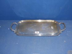 A heavy rectangular Silver, two handled serving Tray, Sheffield 1960, makers Viners Ltd.