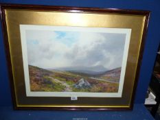A large framed and mounted Limited Edition Print (no. 185/850) titled 'Brent Tor, Dartmoor' by F.J.