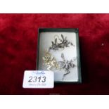 A 925 silver 'Fairy' earrings, necklace and brooch set, boxed.