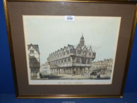 A framed and mounted coloured Lithograph, sketched by J.