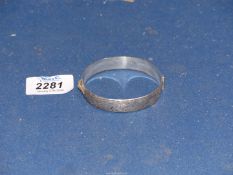 A Silver hinged Bangle, stamped Birmingham, 36g.