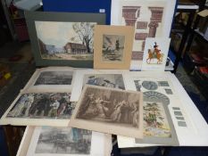 A portfolio of Prints, Engravings and Watercolours.