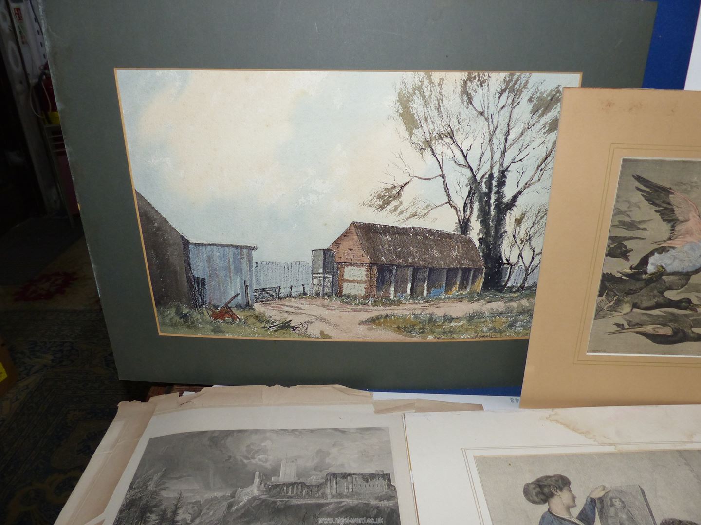 A portfolio of Prints, Engravings and Watercolours. - Image 3 of 6