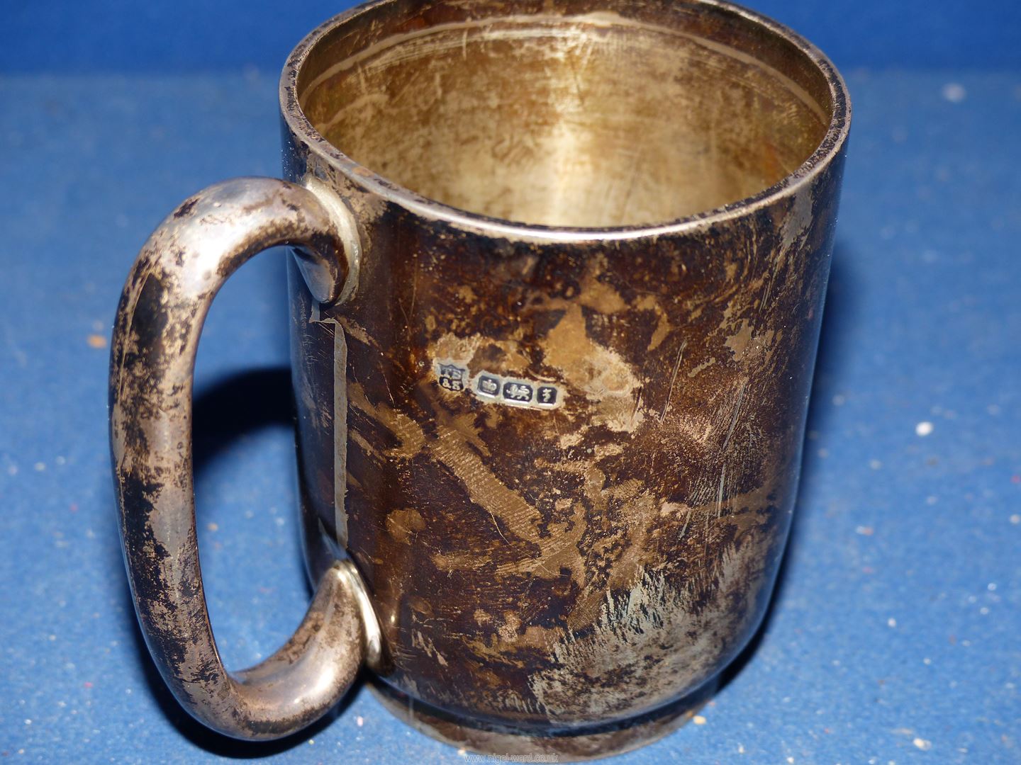 A silver Christening mug with engraved initials, Sheffield 1917, makers Thomas Bradbury & Sons Ltd. - Image 2 of 2
