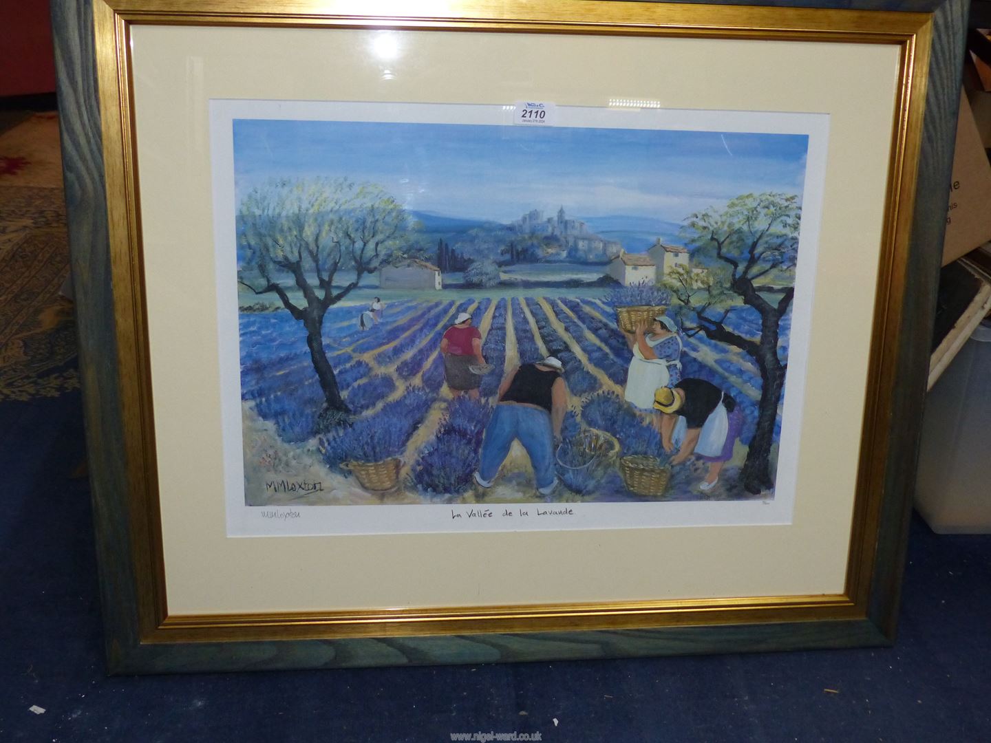A large framed Print titled 'Lavender Valley' by M.M.