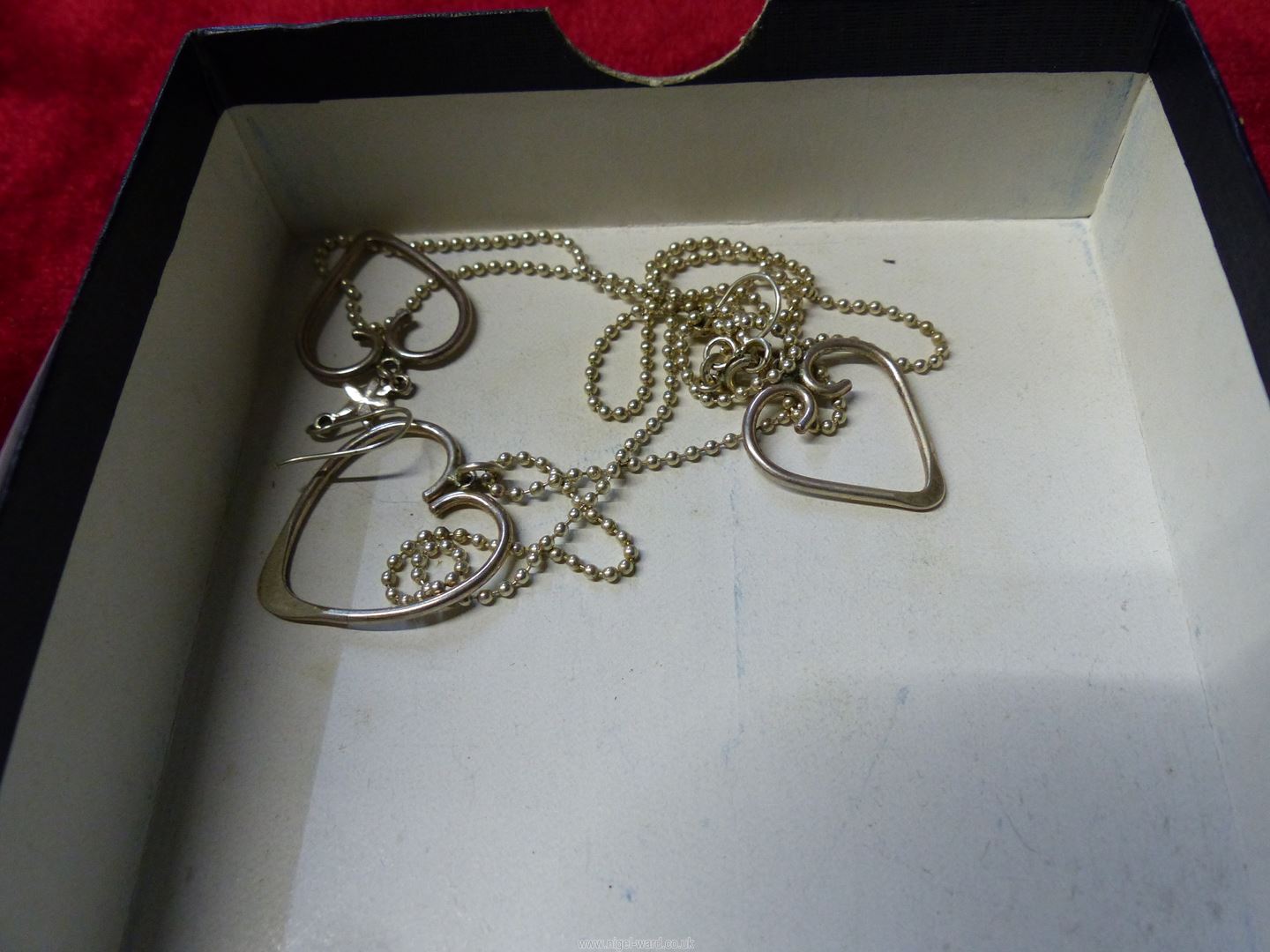 A small quantity of 'Heart' earrings and pendant sets with 925 chains. - Image 3 of 4