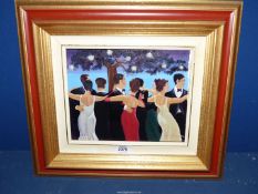 A framed Oil on canvas, signed Merryl Brown, taken from 'Veltrianos Waltzers', 18 1/4" x 16 1/4".