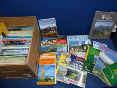 A box of walking and sailing books to include Classic Walks in Wales, Hill walking in Wales,