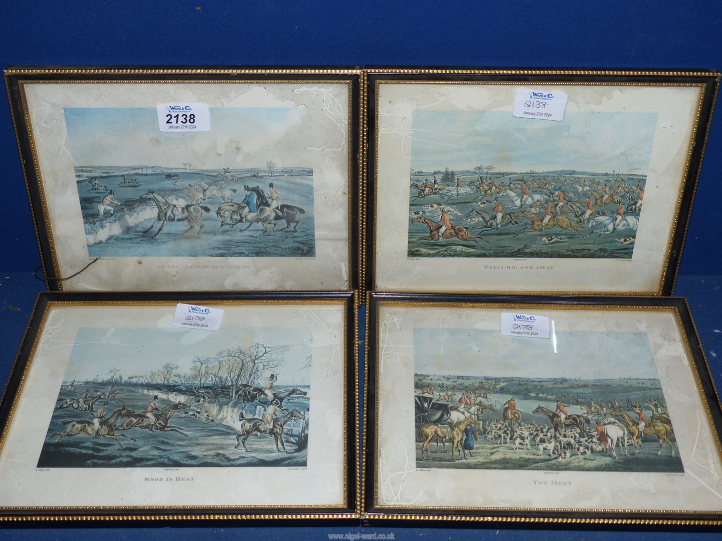 Four H. Alken hunting Prints including Snob is Beat, The Meet, etc.