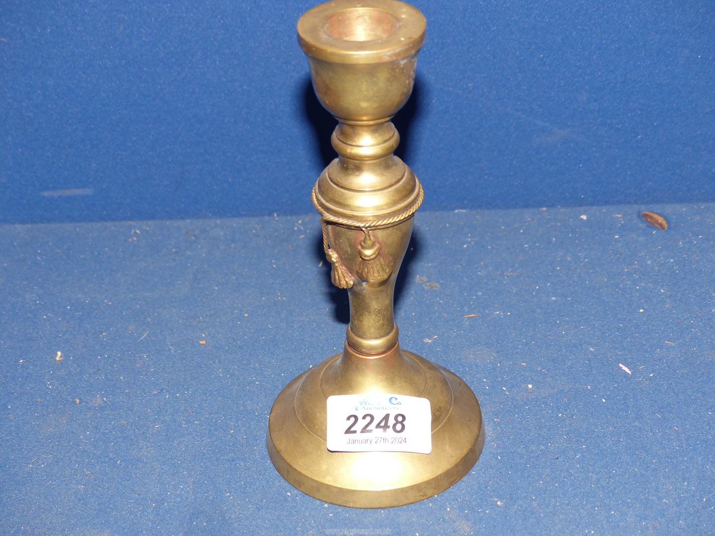A brass candlestick.