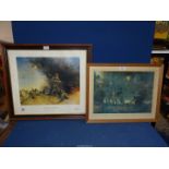 A framed Print 'The Paras Are Landing' by Terence Cuneo,