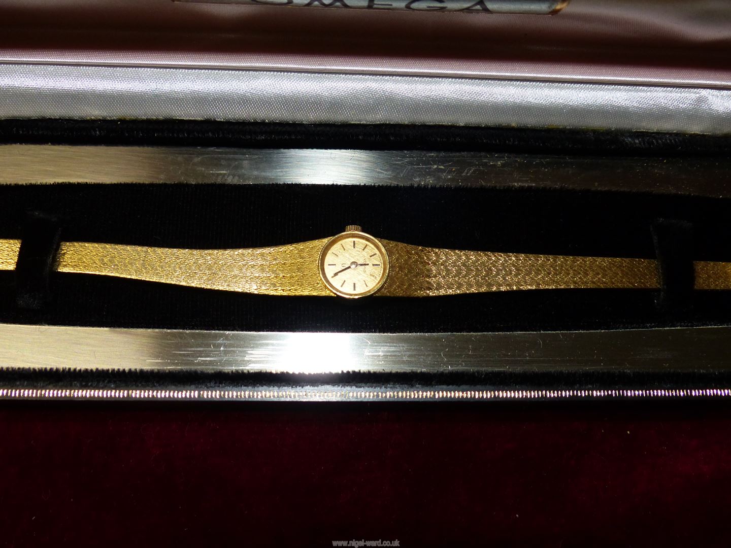 A 750 gold Omega lady's Cocktail wrist watch having baton hour markers, original box, - Image 2 of 3