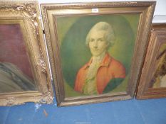A large framed Print on board of Benjamin Thompson 'Count Rumford' by Thomas Gainsborough,