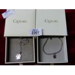 Two boxed Clogau 925 silver pieces including 'Pawprints on My Heart' pendant and chain and Affinity