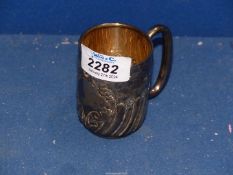A small Silver Christening mug, Birmingham 1905, maker Jones & Crompton, 67g.