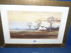 A framed and mounted Watercolour of a country landscape, signed lower left 'William Sharpe',