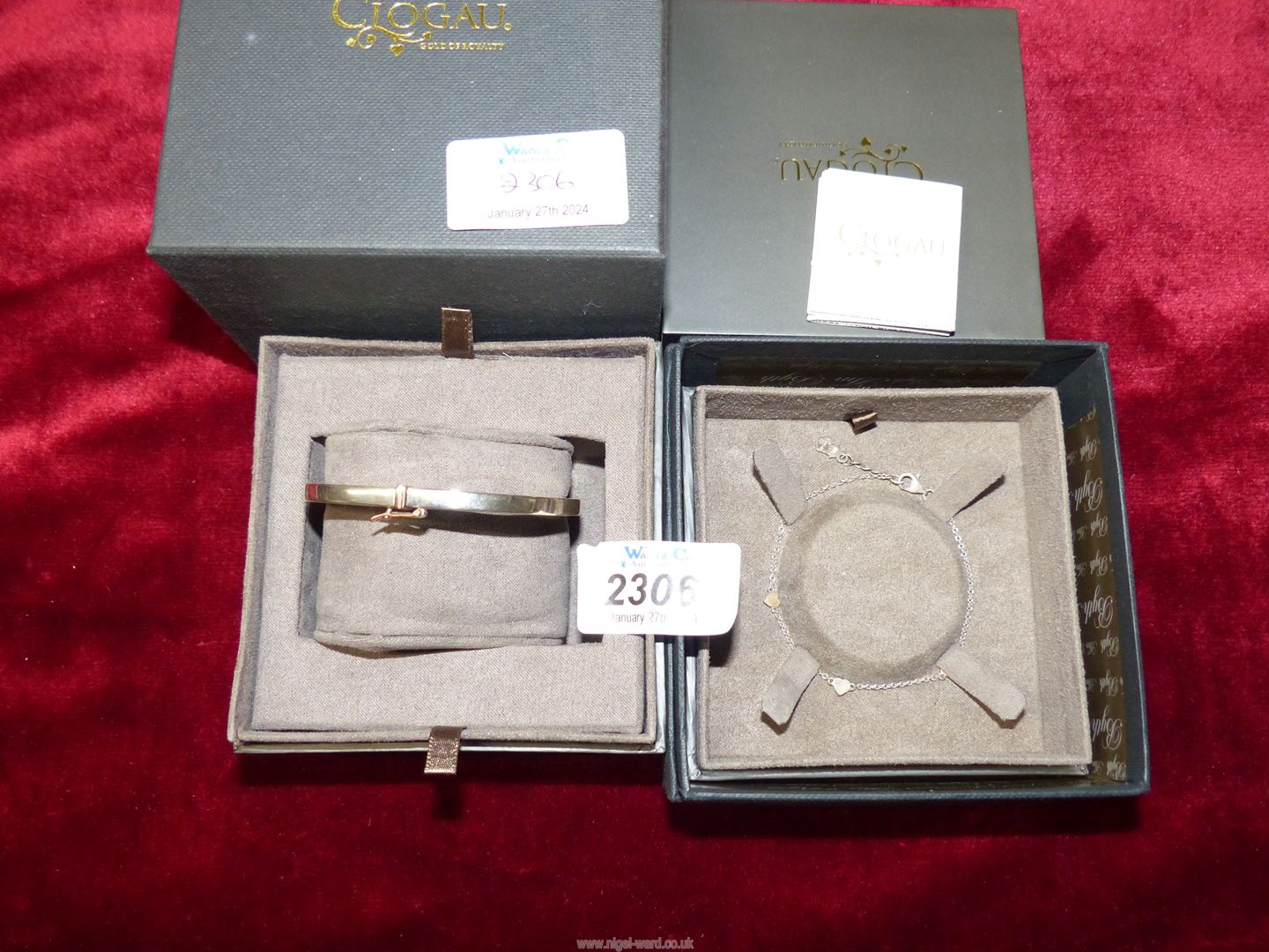 An individually boxed Clogau 'Cariad' silver Bangle and a silver Bracelet with charms. - Image 2 of 3