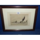 A Charles H. Clark Maritime etching.