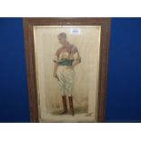 A wooden framed Vanity Fair Polo Print descended from Edward Longshanks by Gaf,