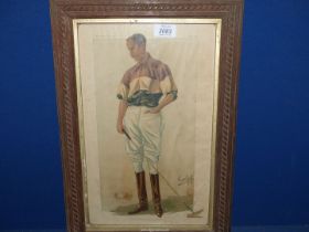 A wooden framed Vanity Fair Polo Print descended from Edward Longshanks by Gaf,