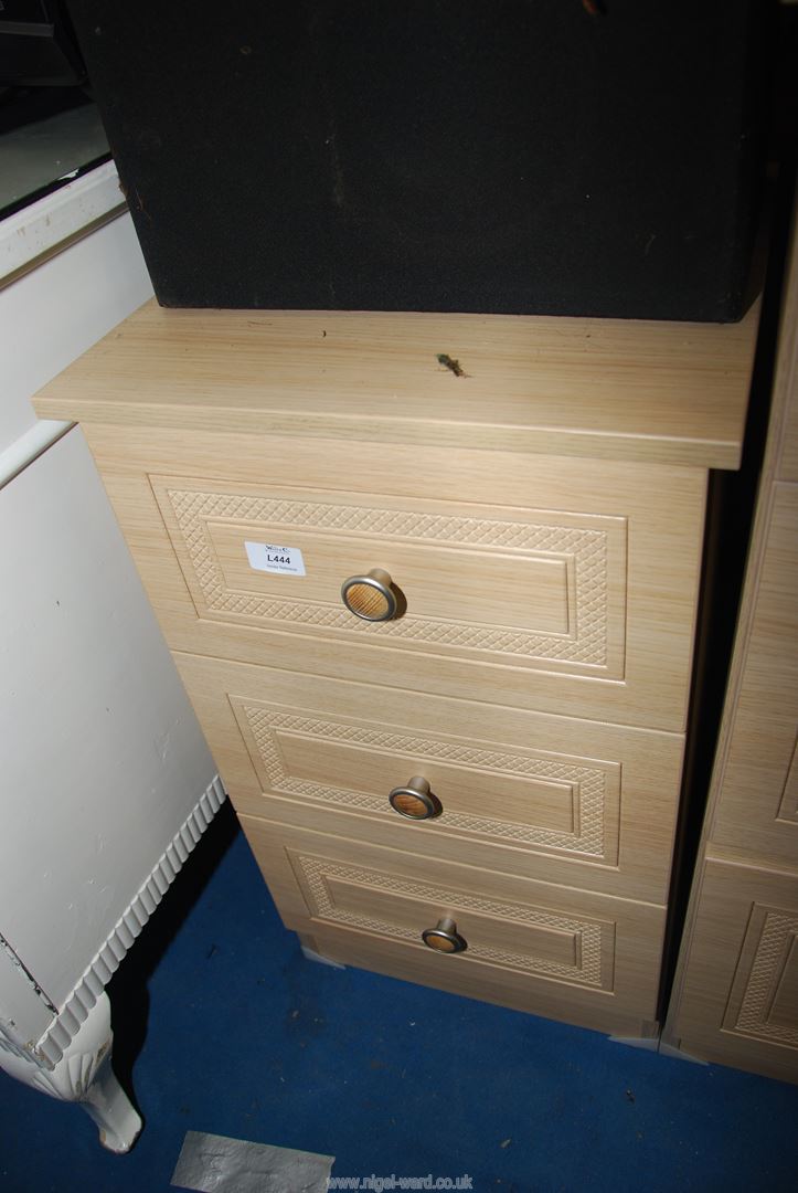 A modern lightwood effect dressing table and stool, chest of drawers and bedside cabinets. - Image 6 of 6