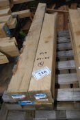 Six lengths of Oak timber 44" to 65" long x 5" x 3".