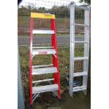 A five rung aluminium step ladder.