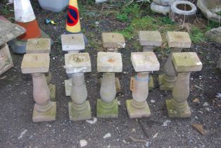 Ten concrete plinths, each 18'' high 6'' x 6''.