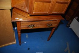 A Satinwood hall table with single frieze drawer, 33'' x 17 3/4'' x 28'' high.