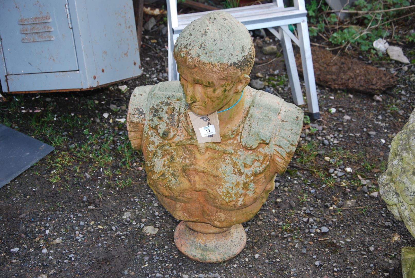 A terracotta bust of a gent, 24'' tall. - Image 2 of 3