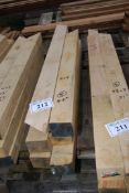 Five lengths of Oak timber 43" long x 4" x 3".
