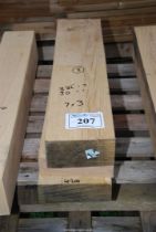 Three Oak beams 2 @ 33 1/2" long x 7" x 3" and 1 @ 30" long x 7" x 1".