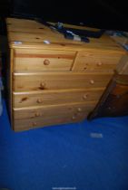 A pine chest of drawers, 2/4 drawers, 32" wide x 16" deep x 3' high.