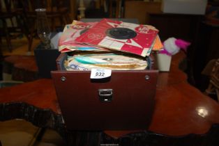 A box of 45rpm records.