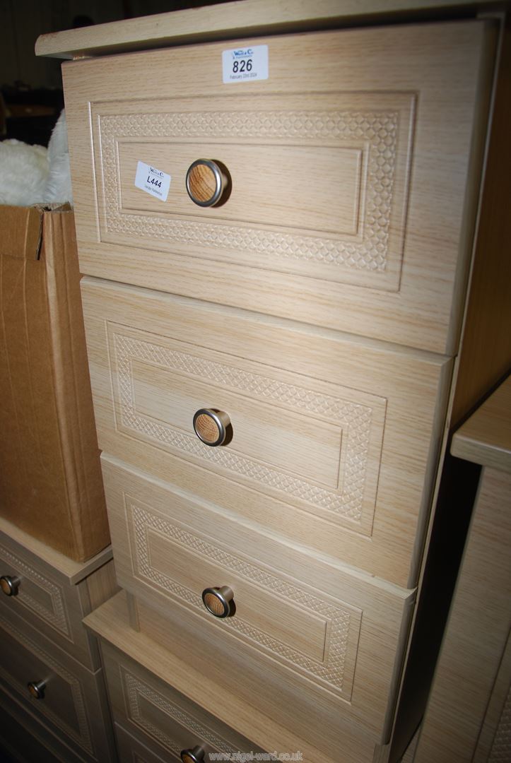 A modern lightwood effect dressing table and stool, chest of drawers and bedside cabinets. - Image 4 of 6