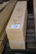 Two lengths of Oak timber 1 @ 41" x 8 1/2" x 7", 1 @ 42" x 8 1/2" x 7".