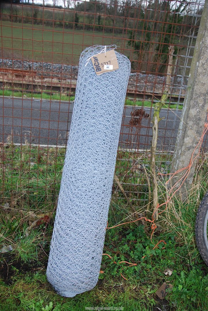 A roll of chicken wire.