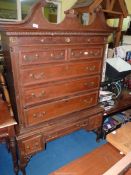 An early Chest on Stand with two short over three long drawers, the base with three drawers,