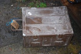 A military ammunition box.