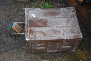 A military ammunition box.