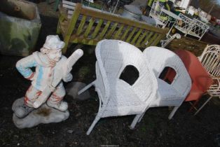 Three Lloyd loom style chairs,