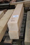Two lengths of Oak timber 7" x 7" 1 @ 43" long, 1 @ 49 1/2" long.